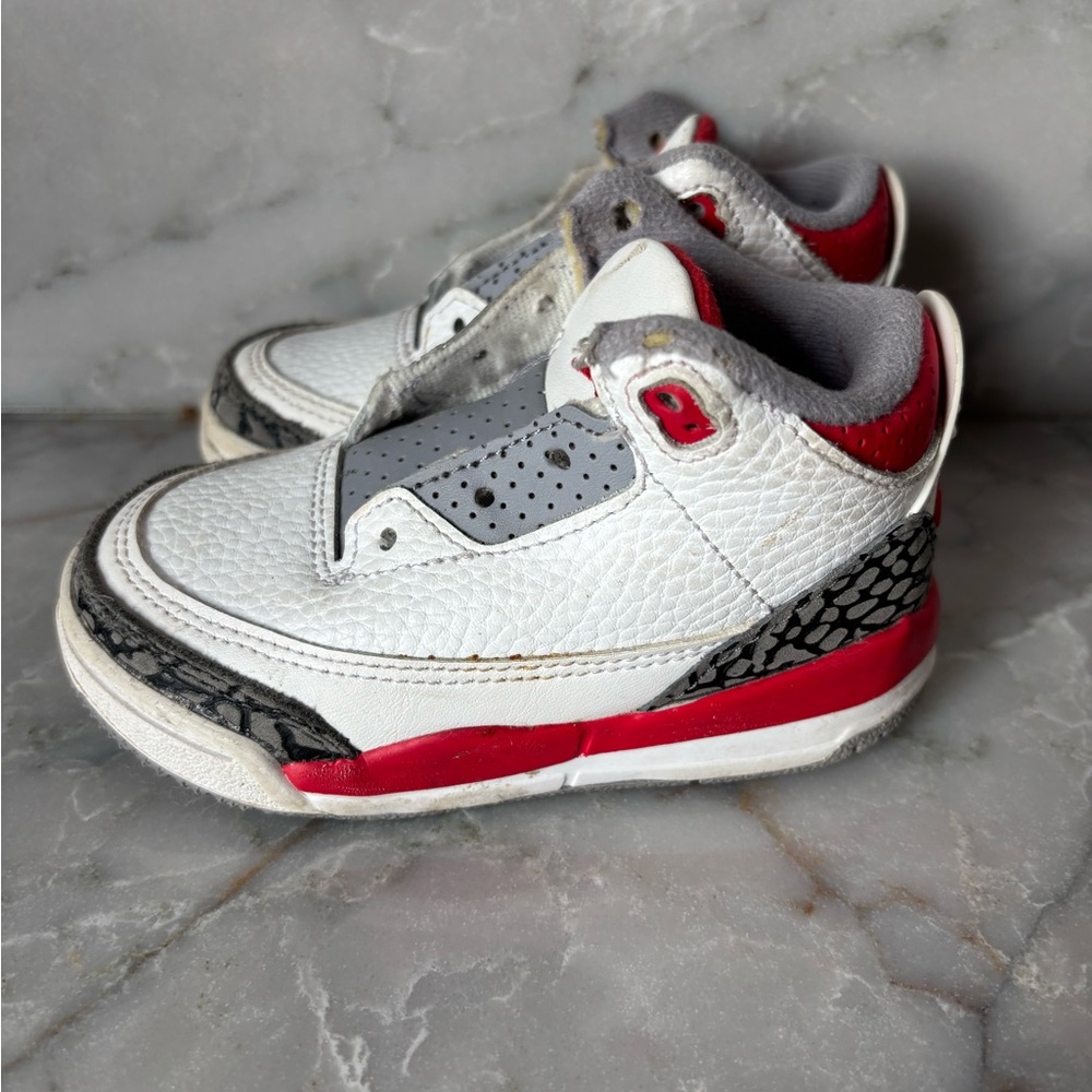 Nike air Jordan’s Kids White and Red Sneakers